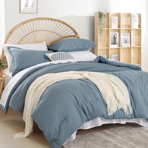 5PCS Comforter Set Microfiber Comforter Comforter Sets for Twin Dusty Blue