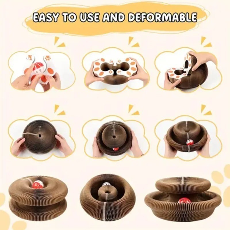 Accordion Magic Organ Cat Scratching Board Toy Kitty Kurlz Ball Scratch Pad