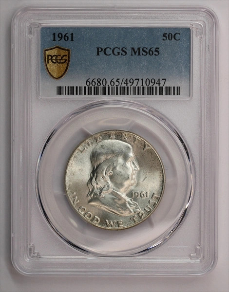 1961 Franklin Half Dollar PCGS MS65