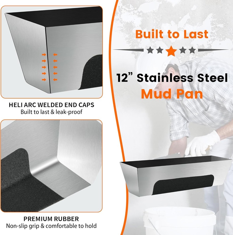 Plasterboard Cutting Tool Set, 7-Piece Plasterboard Tool Kit with Mud Tray