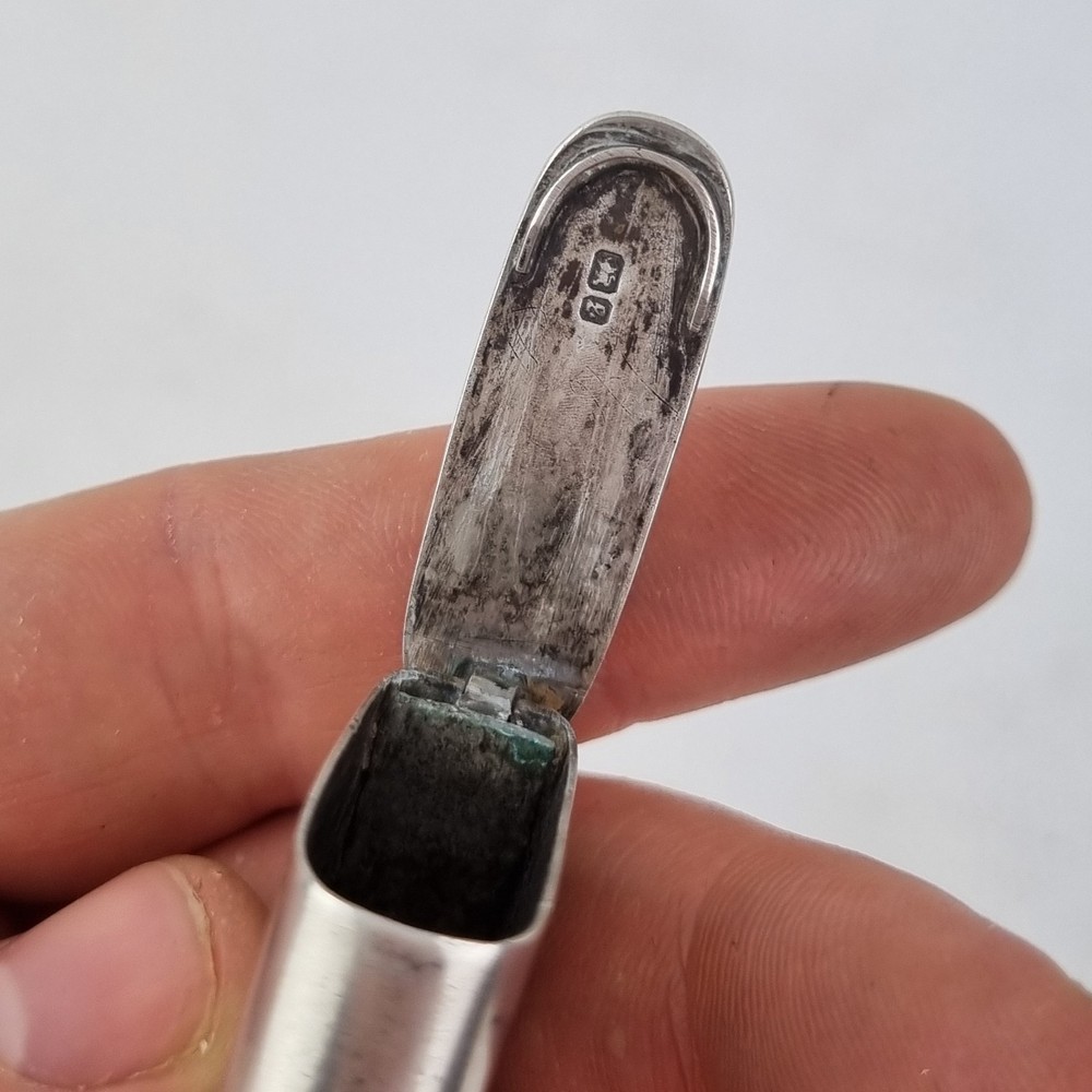 Antique Solid Silver Vesta Case With Inscription Birmingham 1892