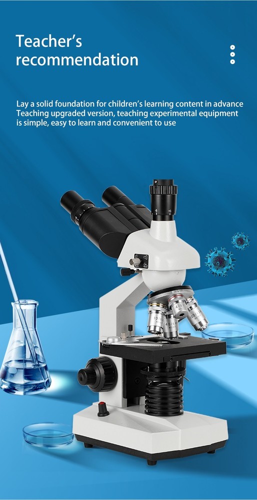 40 X -5000 X Trinocular LED Lab Compound Microscope with Double Layerwith electr