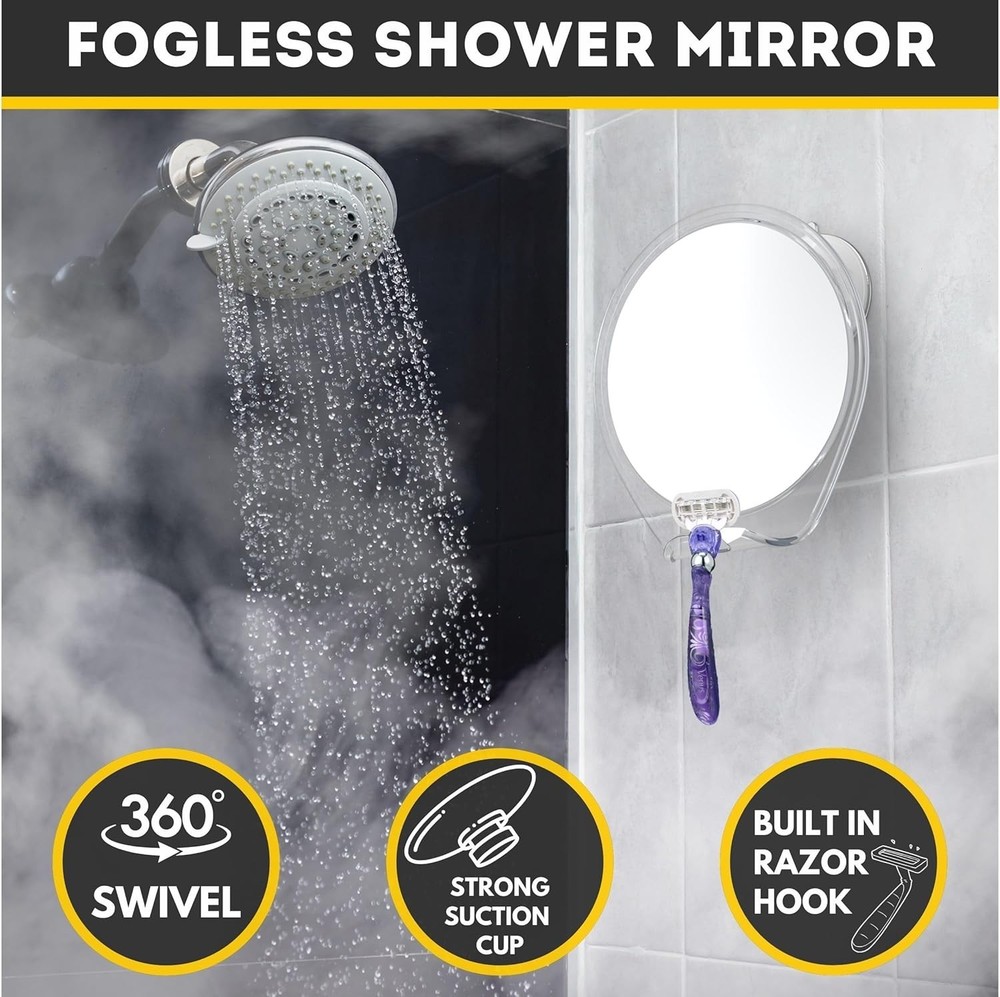Fogless Shower Mirror - White
