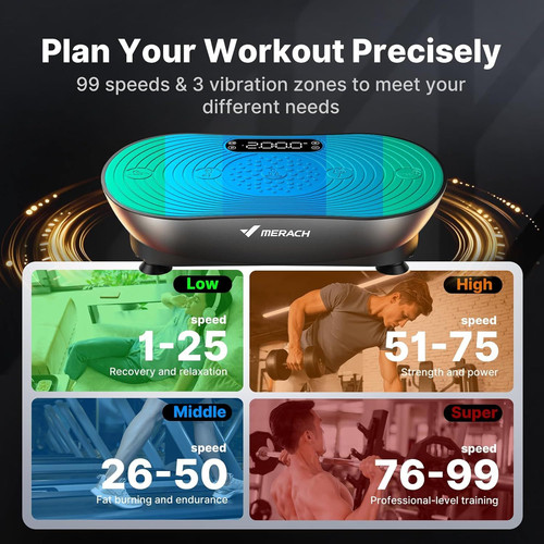 MERACH Vibration Plate Exercise Machine, Vibrating Platform for Black