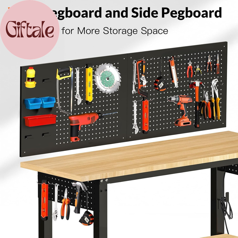 48“ Adjustable Height Workbench Work Bench for Garage Work Table with under Tabl