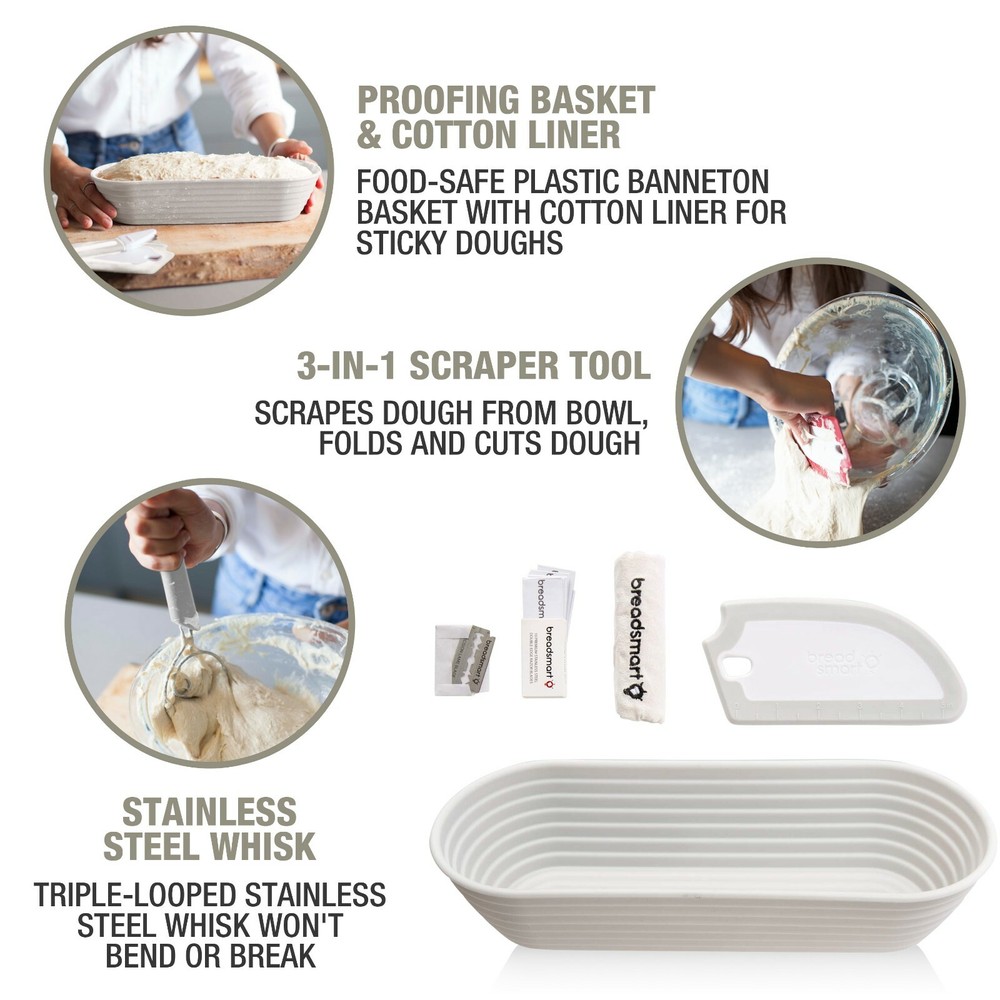 Breadsmart Bread Making Kit – 5-Piece Tool Set to Make Homemade Bread - GRAY