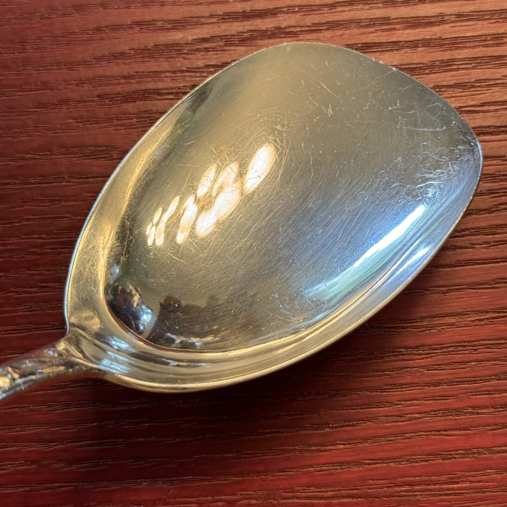 International Deep Silver HAPPY ANNIVERSARY Casserole Solid Serving Spoon C1960