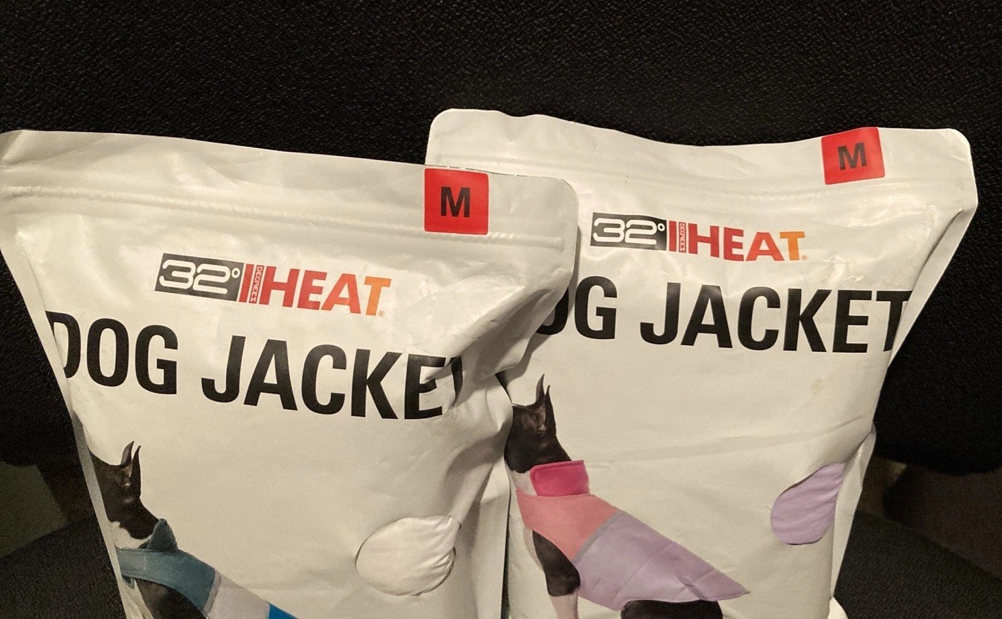 Lot of 2x 32 Degrees Dog Puffer Jackets Medium Pink Blue Reflective