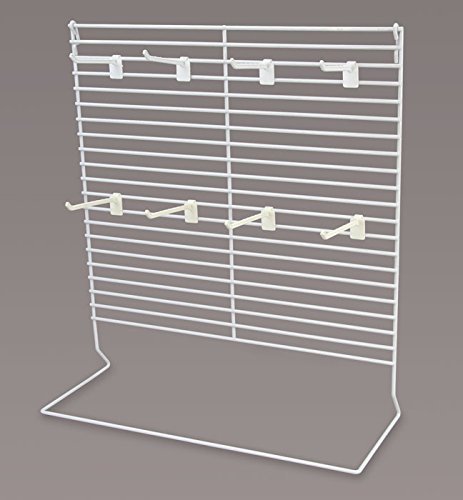 25 Plastic Snap Snap-On Peg Hook - 4" white cardboard counter wire rack display