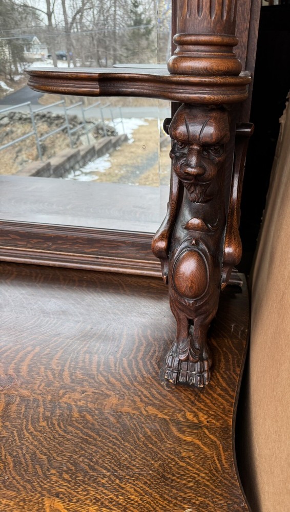 R. J. HORNER OAK WINGED GRIFFIN SIDEBOARD