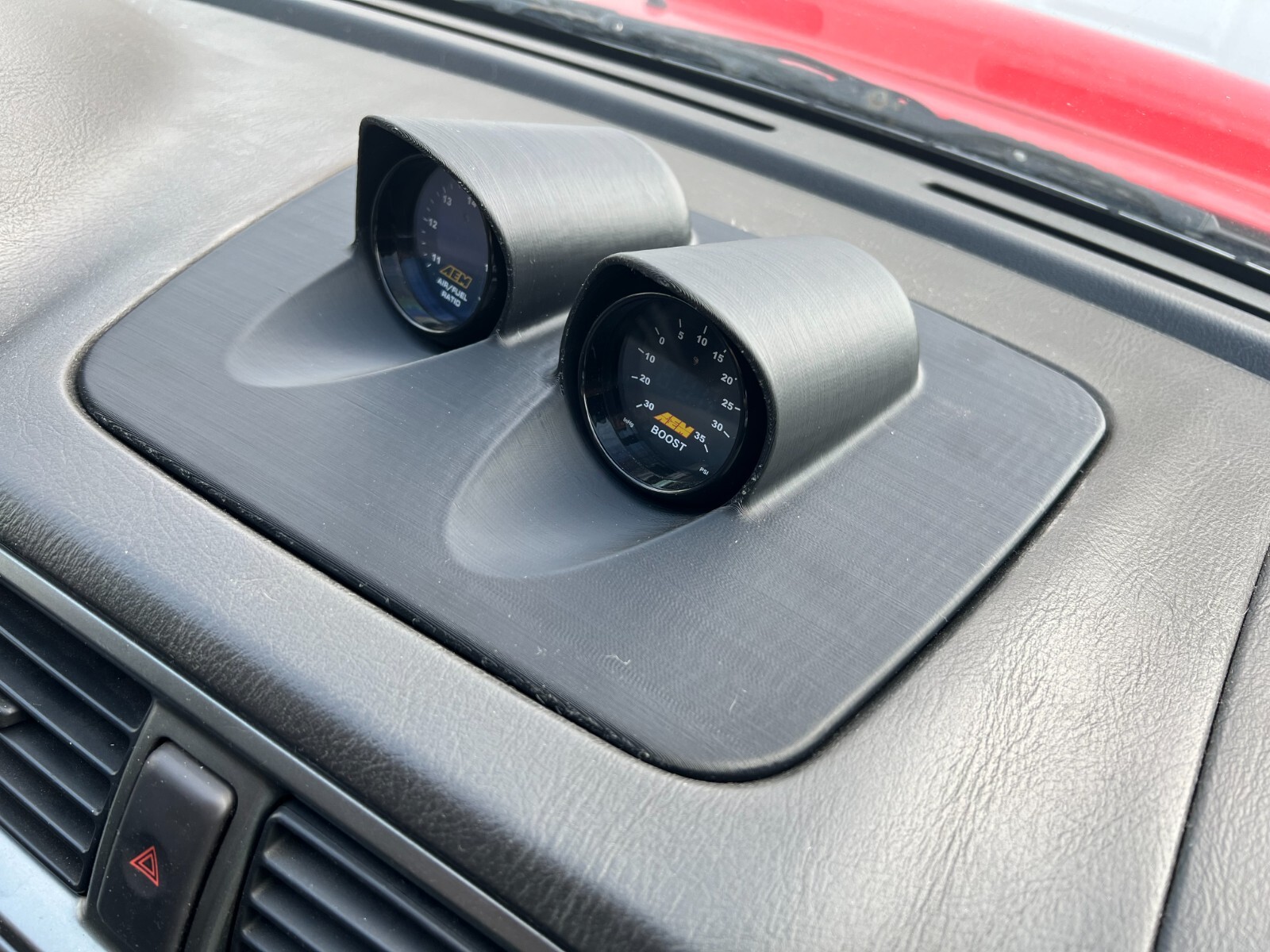 DUAL CENTER GAUGE PODS -2002-2007 Subaru WRX STI Impreza Gauge Pods - ABS Black