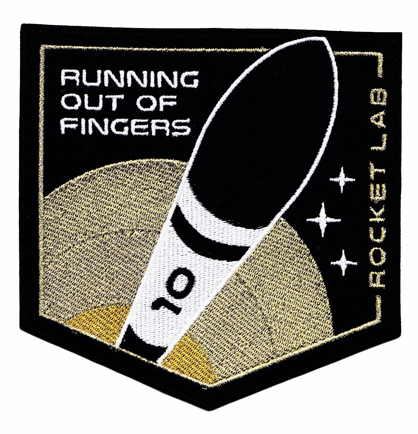 ROCKET LAB 10- RUNNING OUT OF FiNGERS -ELECTRON - MAHIA- SATELLITE Mission PATCH