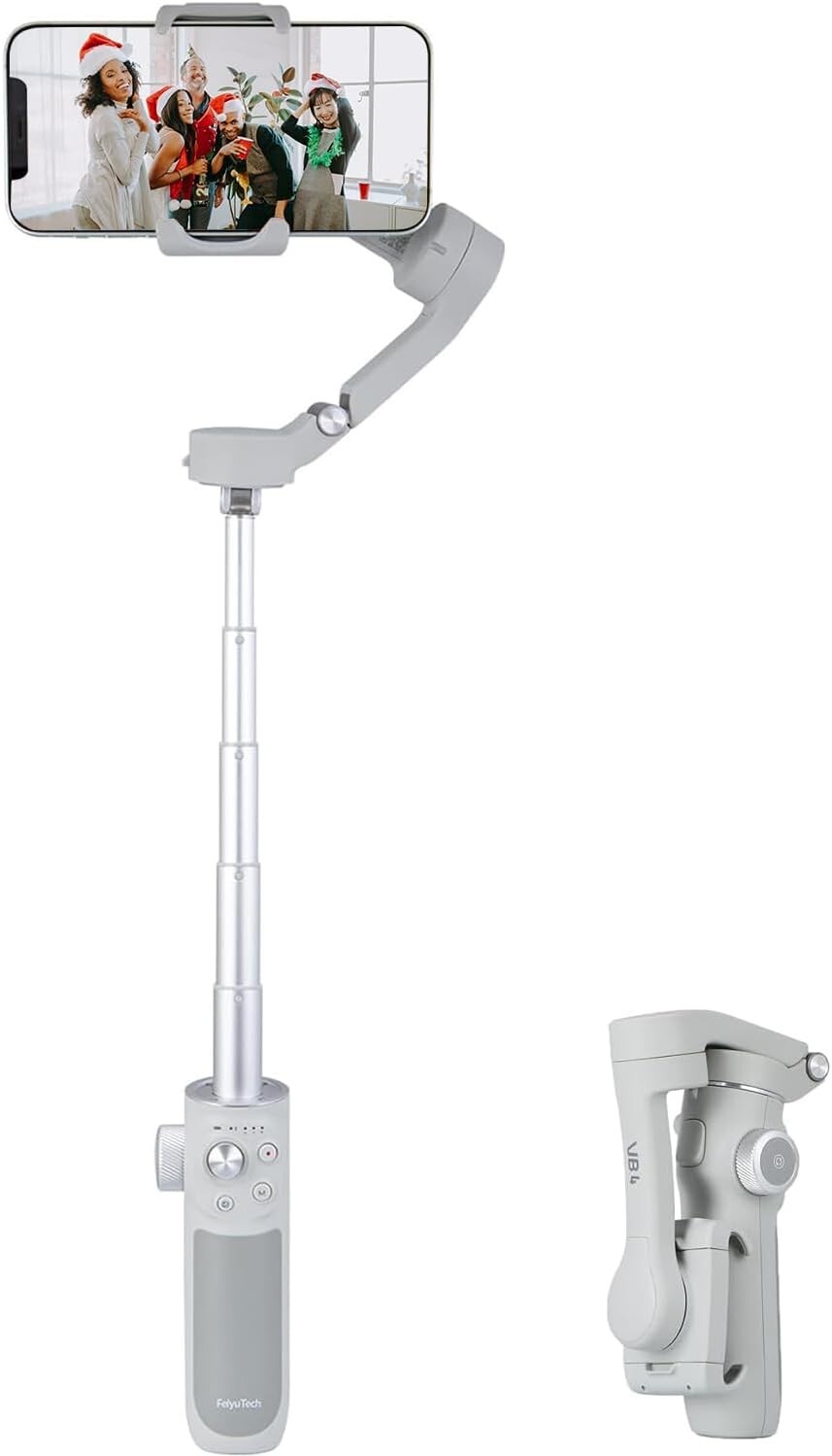 FeiyuTech VB4, 3-Axis Smartphone Gimbal Stabilizer,8.4’’Built-in Extendable Pole