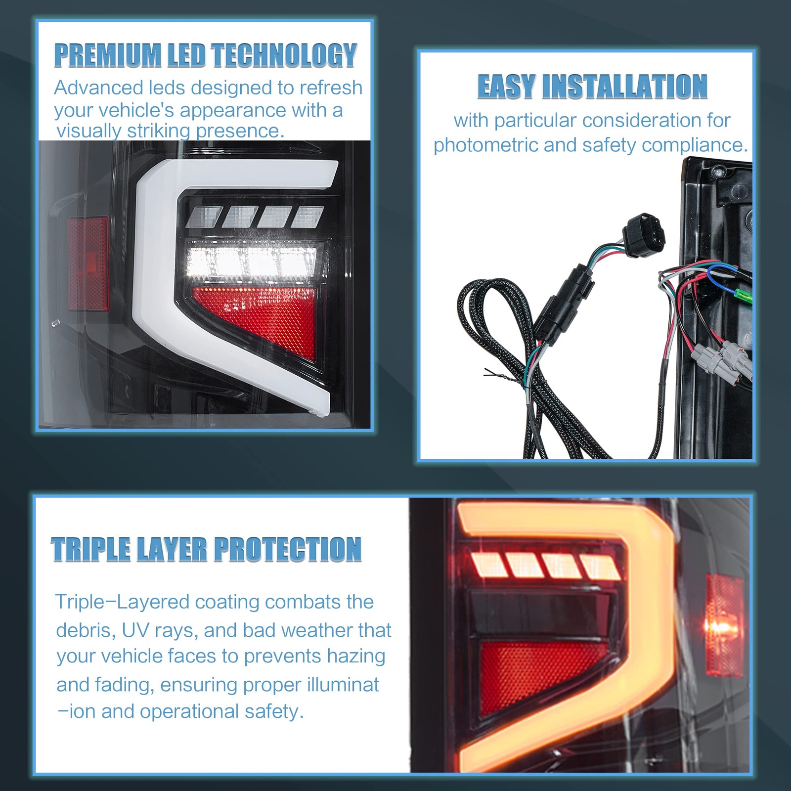 Tail lights Fit for 2007-2013 Chevrolet Silverado 1500/2500HD/3500HD