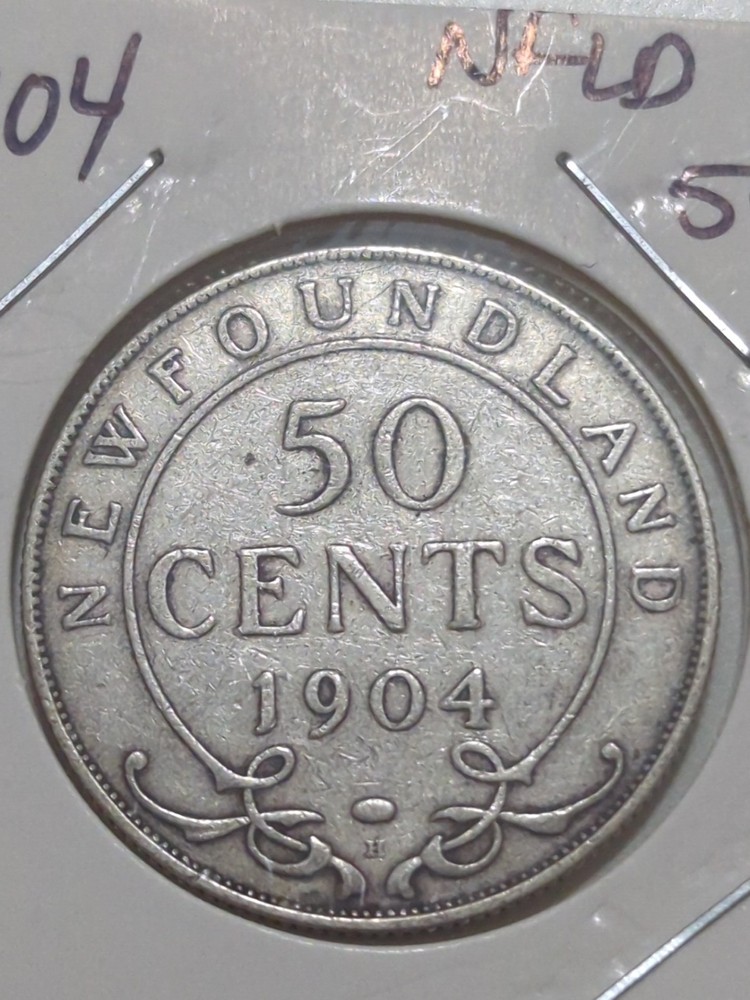 1904H  Newfoundland  50 Cent Silver Coin