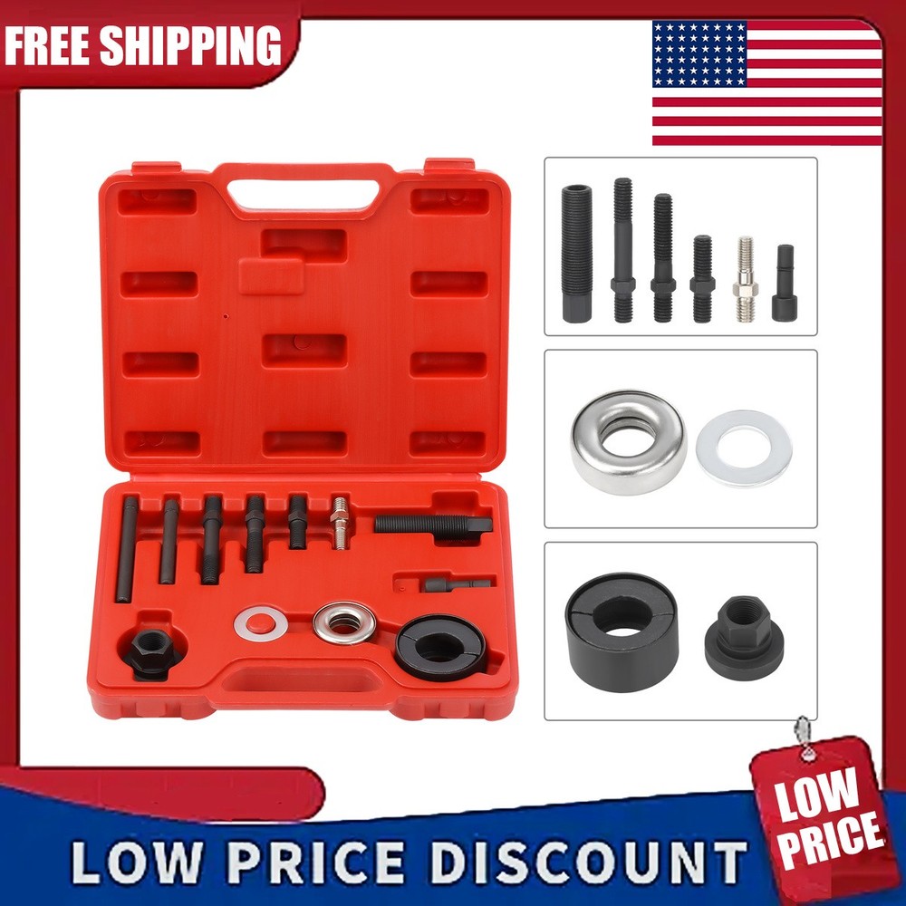 13Pcs Power Steering Pump Pulley Puller Remover & Alternator Installer Tool Kit