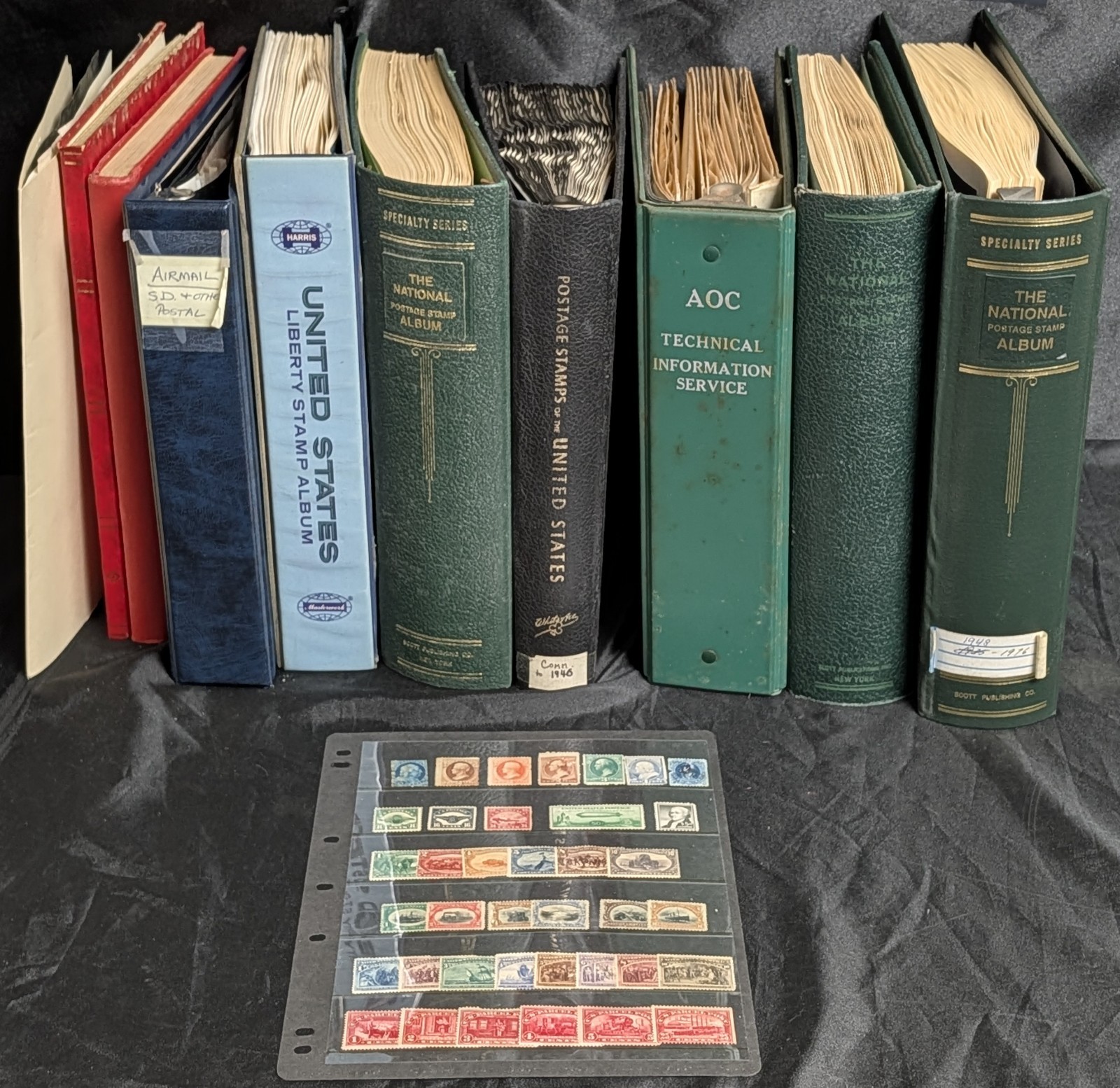 US Stamps Sweepings and Remainder Collection Lot of 10 Albums, Folders, Etc