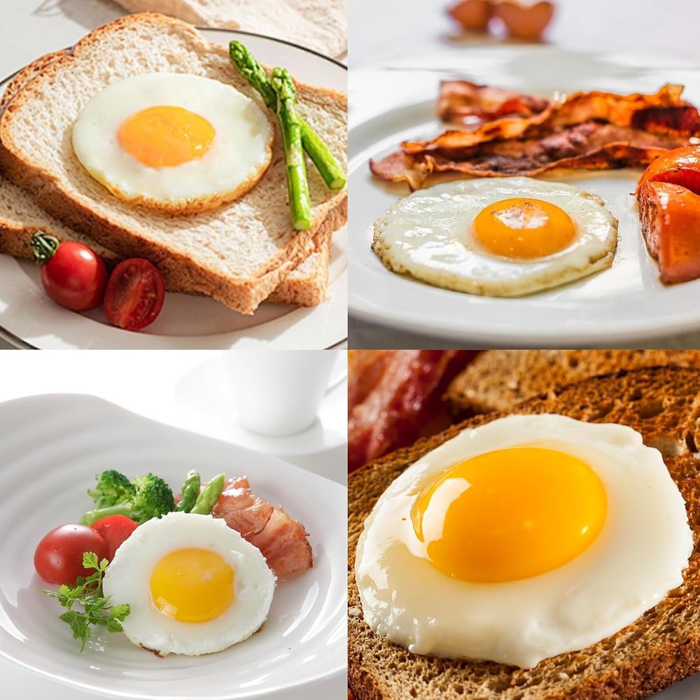 Egg Ring Set, Silicone Egg Ring Molds, Fried Egg Rings and Non-Stick Egg Cooker