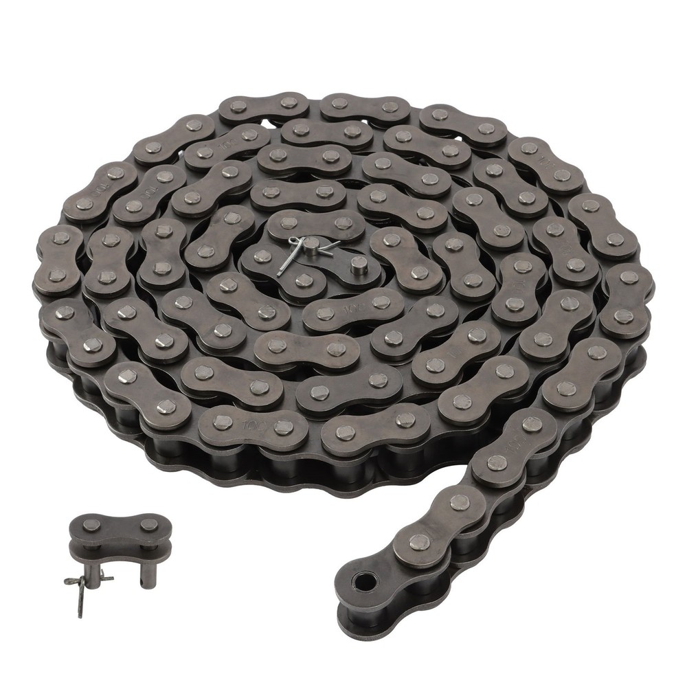 Heavy Duty #100 Roller Chain × 10 ft + 1 Connecting Links