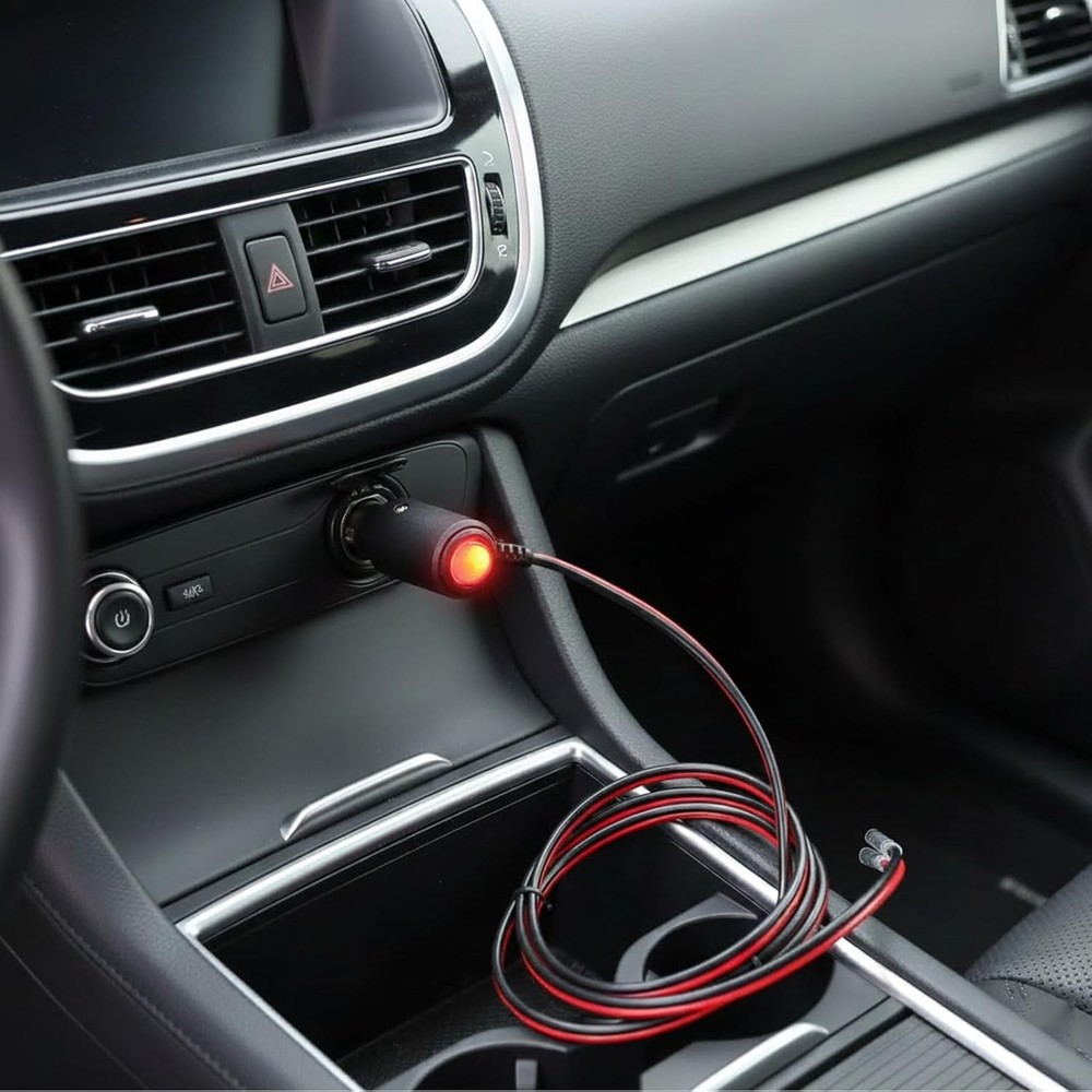 Heavy Duty 12V Cigarette Lighter Plug Adapter with Switch & Red LED Indicator Fo