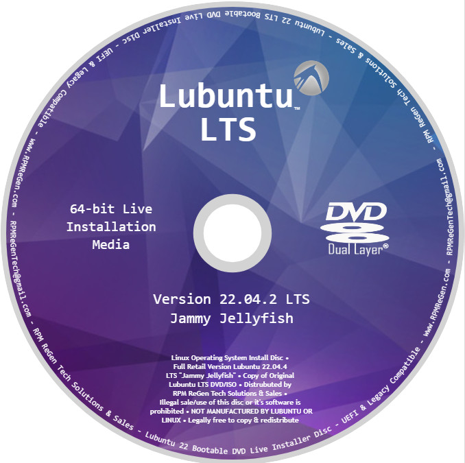 Lubuntu 22.04 Long Term Support Disc: BOOTABLE LIGHTWEIGHT LINUX JAMMY JELLYFISH