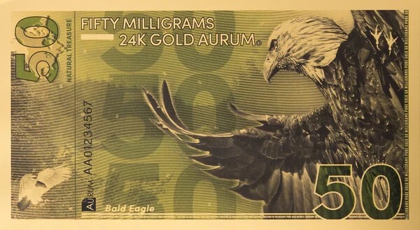 2025 Gold Aurum Note - 50mg (Bald Eagle, 24K),