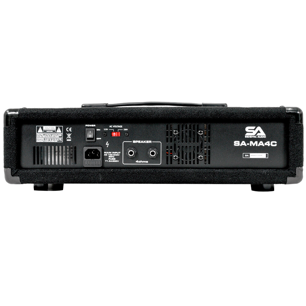 4 Channel 200 Watt Powered PA Head Mixer with Bluetooth Remote and Effects FX