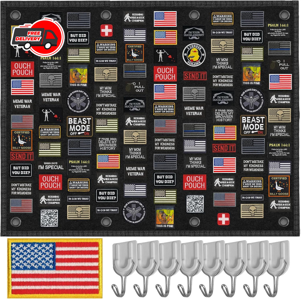 Tactical Patch Board (40" X 28") | Morale Patch Hanging Wall Panel Display Holde