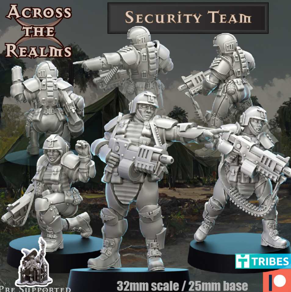 Security Team storm troopers x 3  (32mm)