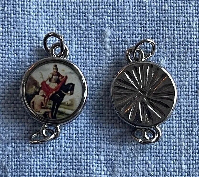 St Martin De Tours Rosary Beads Links Connectors Silver Tone