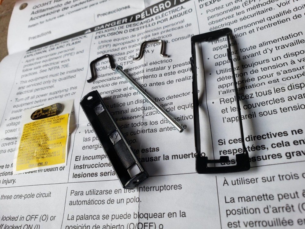 (QTY:3) SQUARE D QO3HT Handle Tie and PADLOCK ATTACHMENT