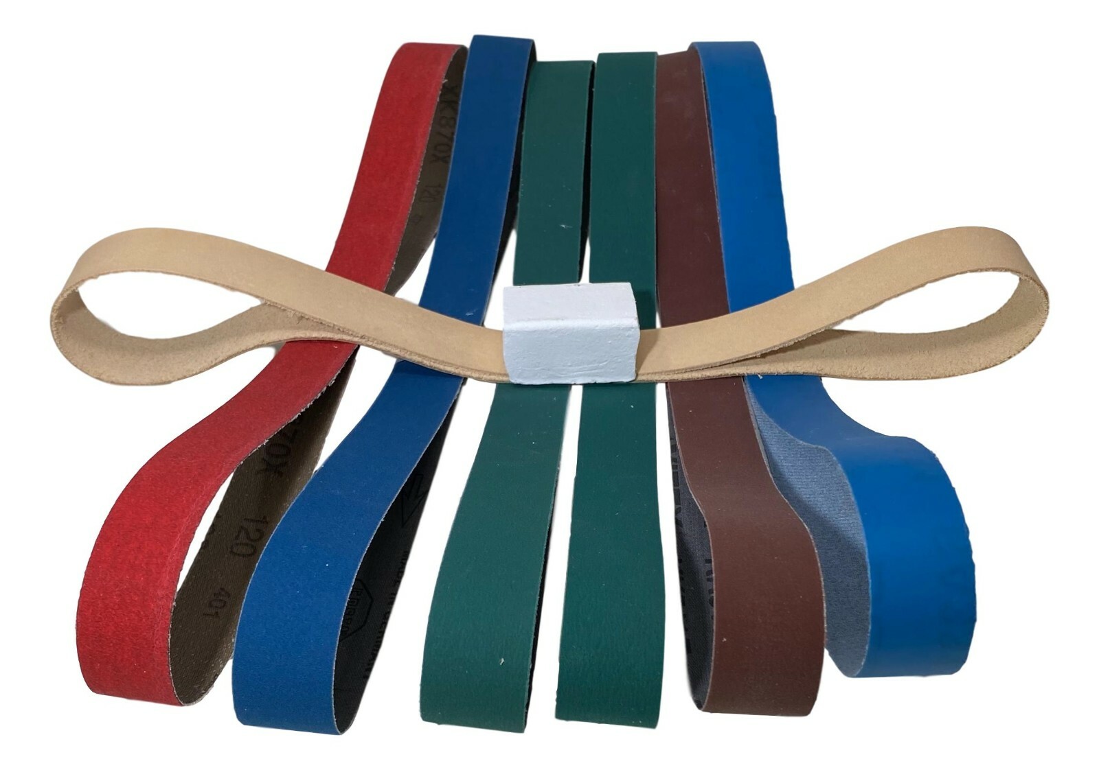 1 x 30 Belt Pack - 6 Grit Belts and Leather Honing Belt with Compound