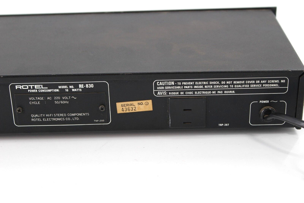 VTG ROTEL EQUALIZER RE 830 SPECTRUM ANALYZER - UNTESTED