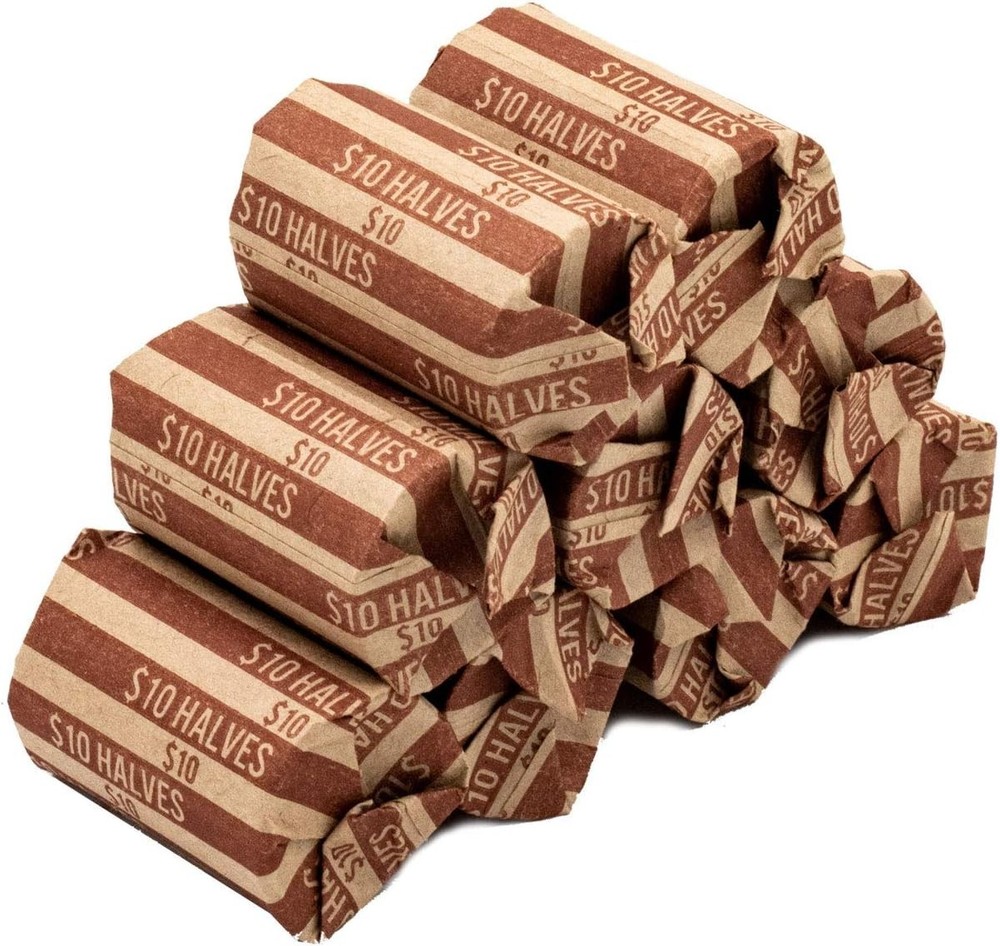 Half Dollar Flat Coin Wrappers, Solid Bundle of 100
