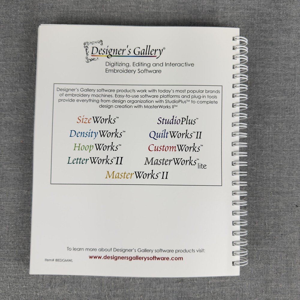 Designer's Gallery MasterWorks lite Embroidery Digitizing Software Windows CD
