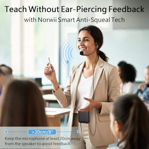 Portable Bluetooth Voice Amplifier, Mini Wired Microphone Headset for Teaching,
