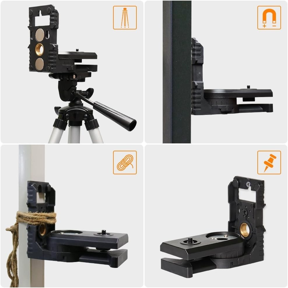 Multi-Functional Magnetic Laser Level Adapter - 1/4" & 5/8" Thread Compatibility