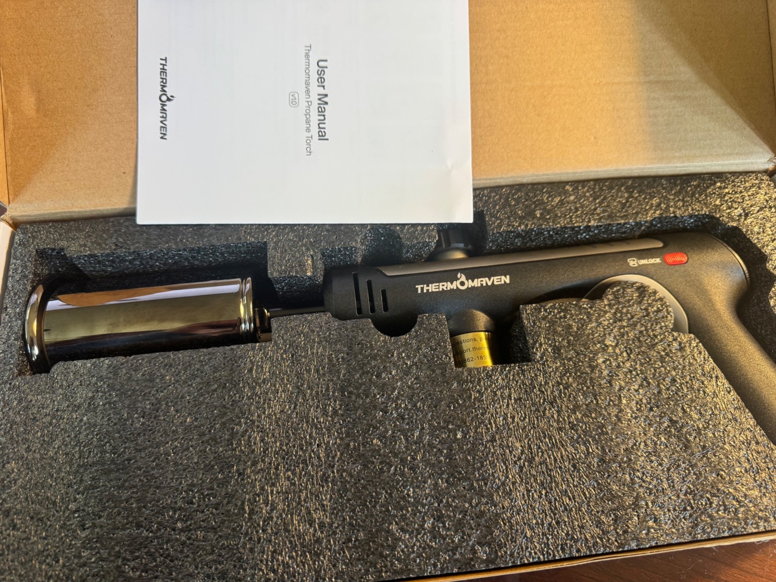 ThermoMaven Propane Torch with One-Touch Max Fire, Cooking Blow Torch Gun PT03