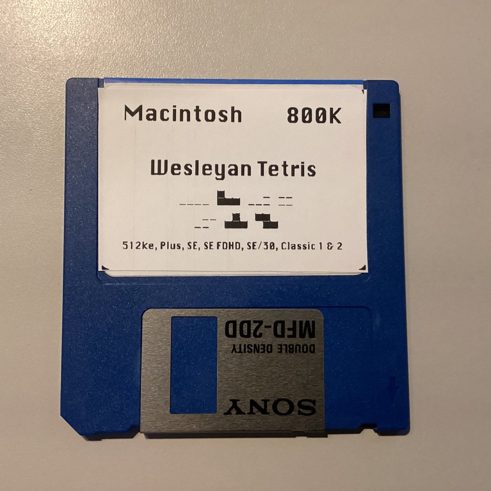Vintage Macintosh Mac Program Game WESLEYAN TETRIS 800K Disk Plus, SE, Classic!