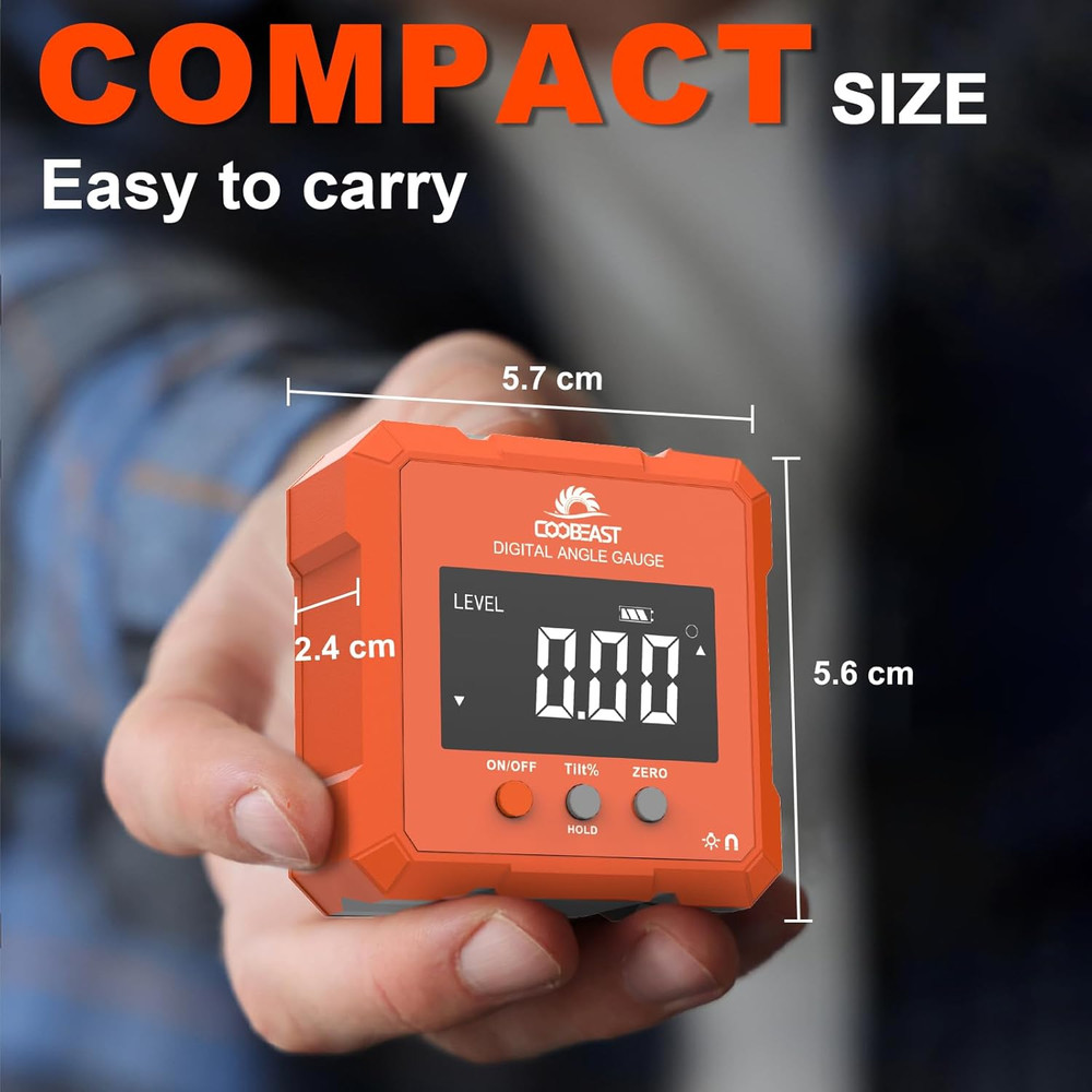 Digital Angle Finder Digital Level Angle Gauge Backlight Magnetic Base Compact