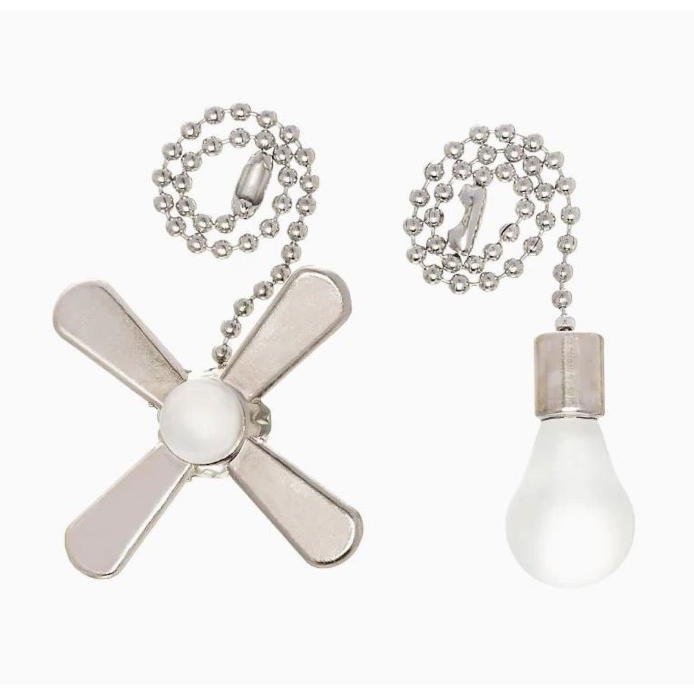 Satin Nickel Ceiling Fan with Light Pull Chain and Bulb Included