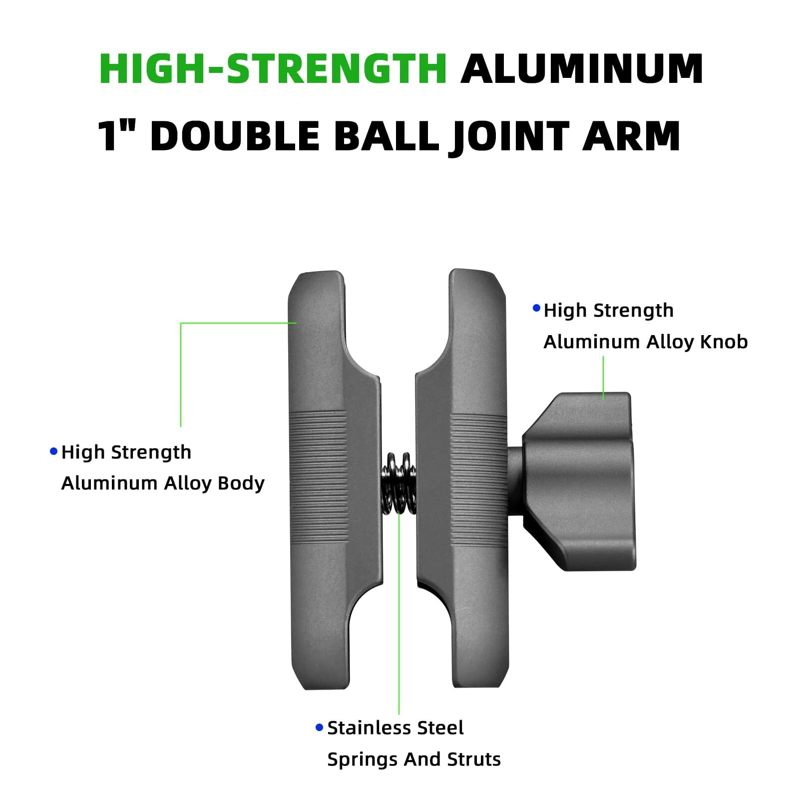 FANAUE Double Socket Arm Compatible with B Size 1" Ball Components for RAM Mount