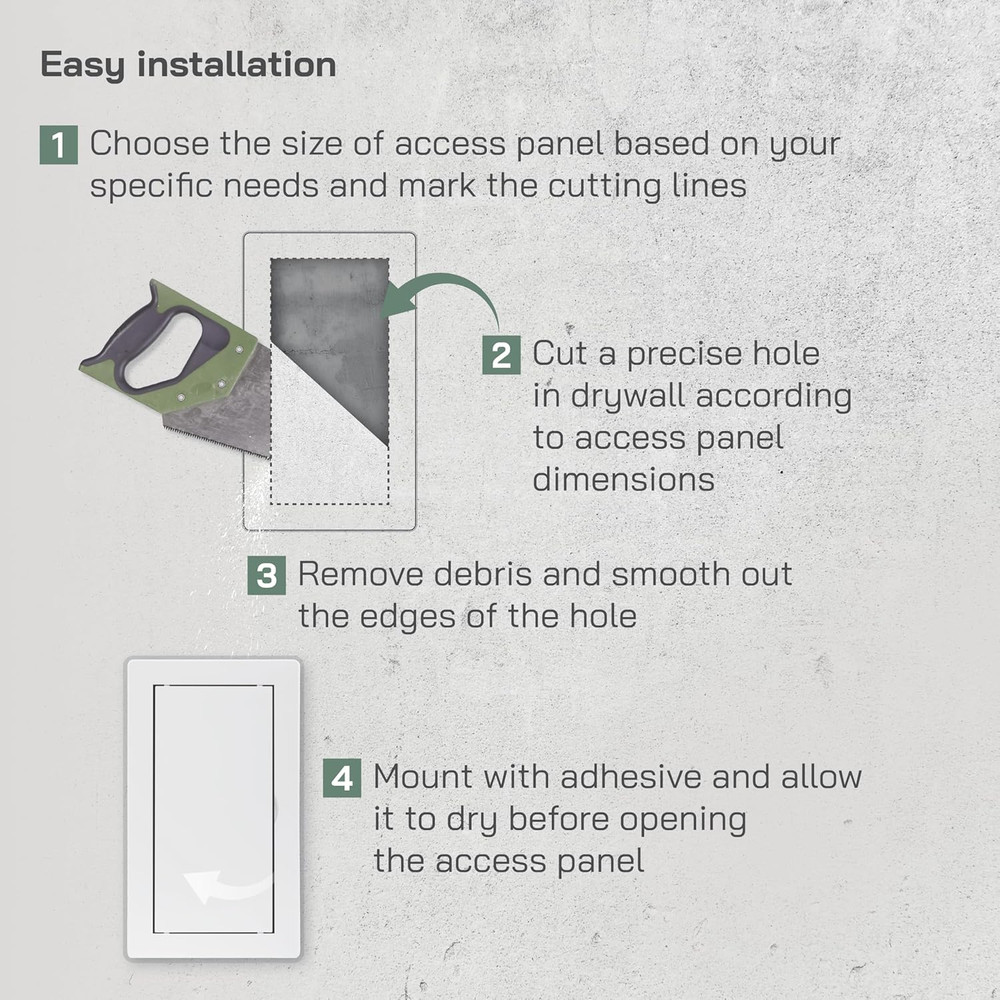 4x8 Access Panel - Easy Doors ABS Plastic for Drywall Wall and Ceiling Electr