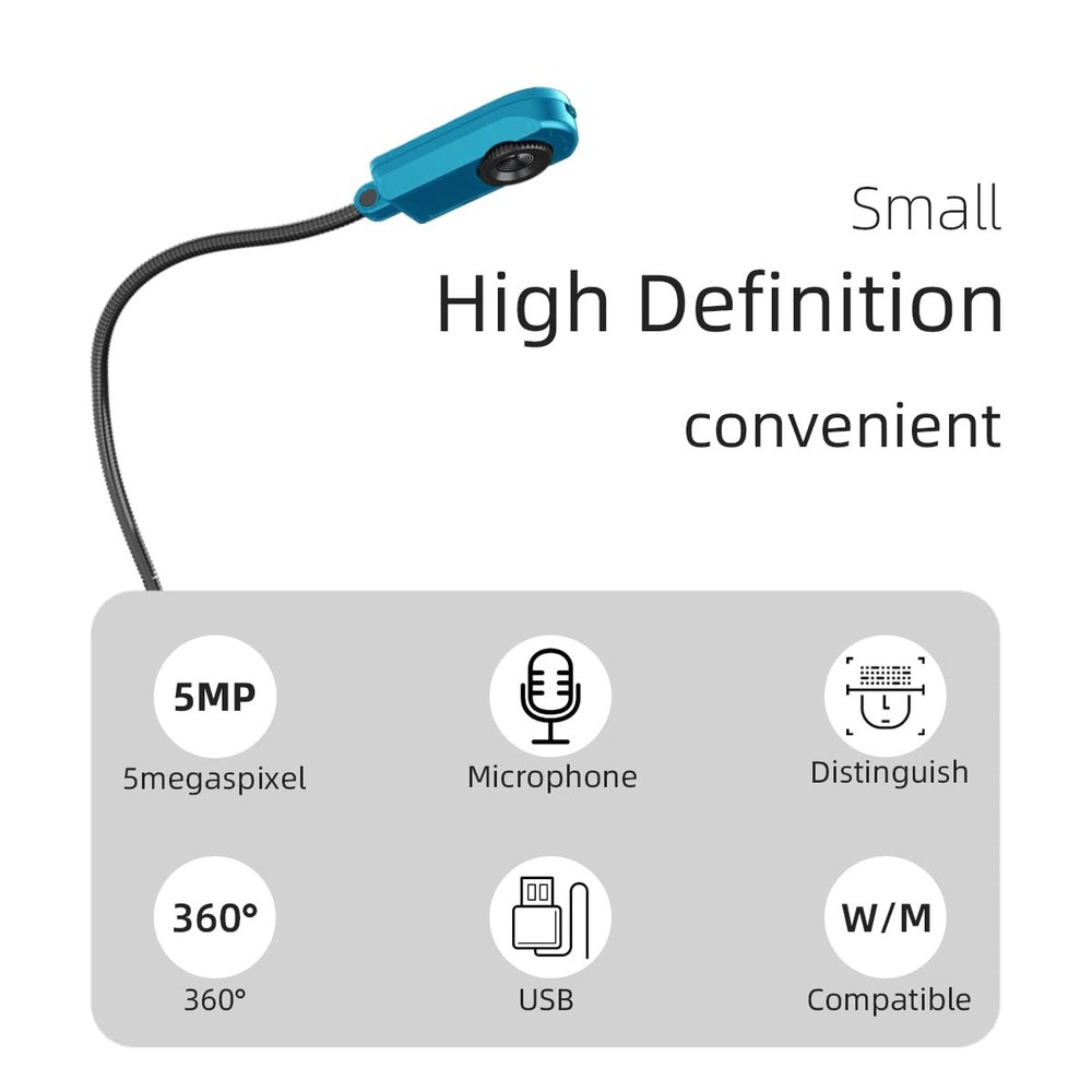 Document Camera (Blue) Ultra High Definition 5MP USB Document Camera — Mac OS...