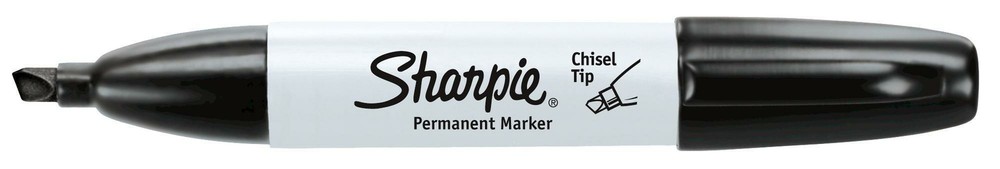 Sharpie Permanent Markers, Chisel Tip, Black, 4 Count