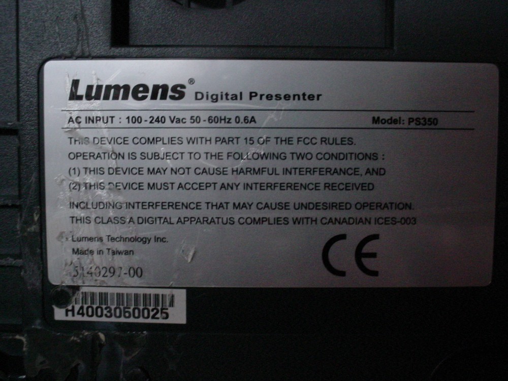 Lumens PS350 Digital Presenter Document Camera