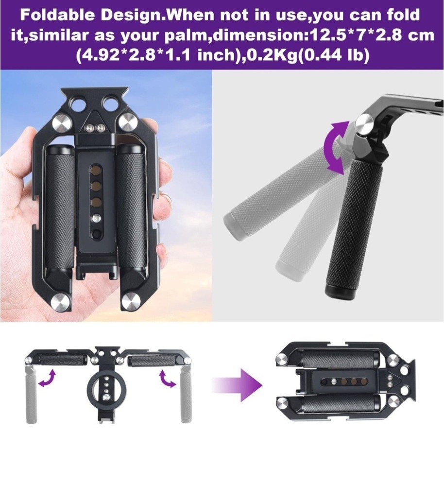 Foldable Phone Cage Stabilizer Magnetic Smartphone Rig & Handle - iPhone Android