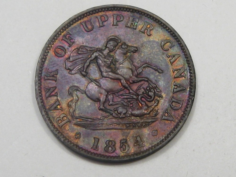 UNC 1854 ½ Penny Token Upper CANADA. #55