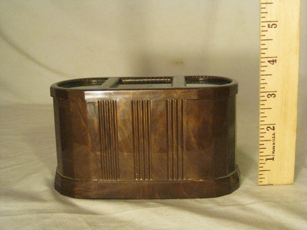 vintage Bakelite Cigarette holder container dispenser clear top automatic upside