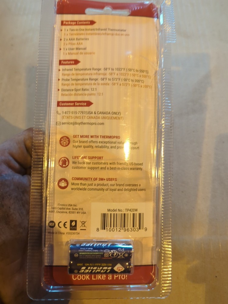 THERMO PRO 2IN1 INSTANT/INFARED THERMOMETER NEW
